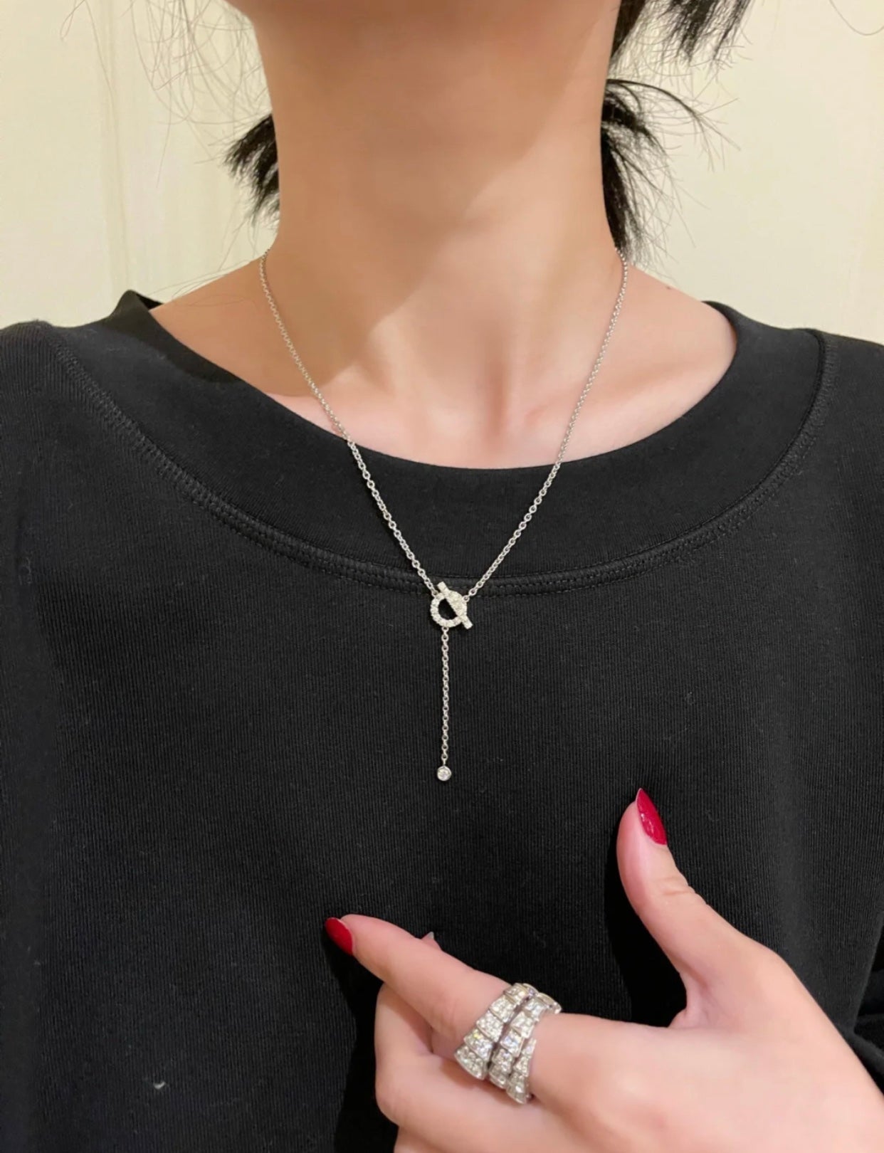 [Eternal Jewelry]FINESSE SILVER DIAMOND NECKLACE