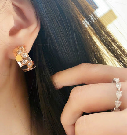 [Eternal Jewelry]BEE LOVE DIAMOND HOOP EARRINGS