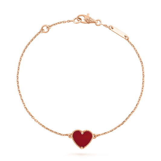 [Eternal Jewelry]HEART CARNELIAN PINK GOLD BRACELET