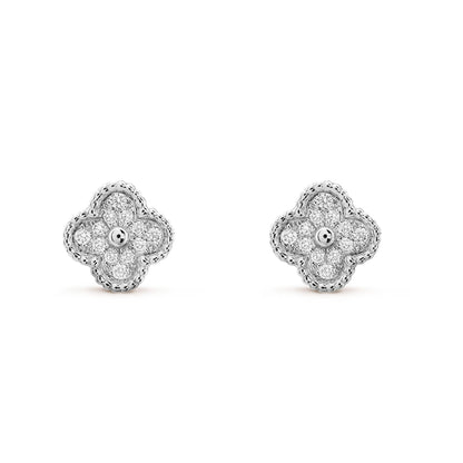 [Eternal Jewelry]CLOVER MINI DIAMOND STUD EARRINGS