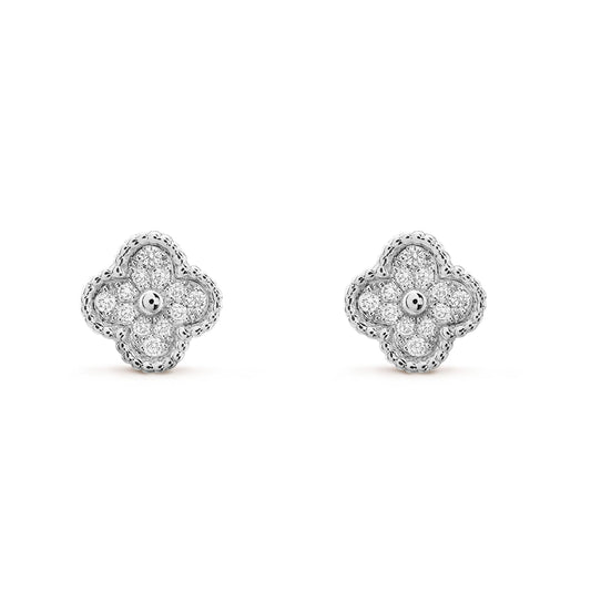 [Eternal Jewelry]CLOVER MINI DIAMOND STUD EARRINGS