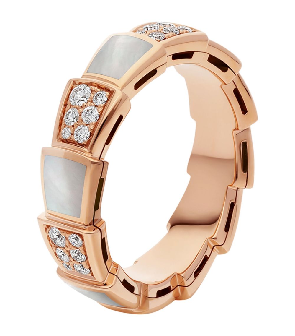 [Eternal Jewelry]SERPENTI RING PINK GOLD MOP DIAMOND PAVED 4MM