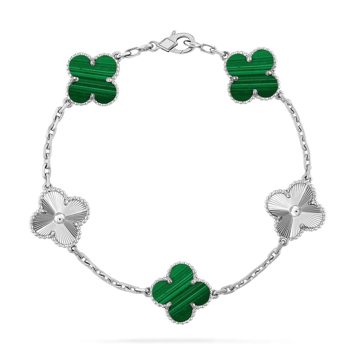 [Eternal Jewelry] CLOVER 5 MOTIF MALACHITE BRACELET COLLECTION