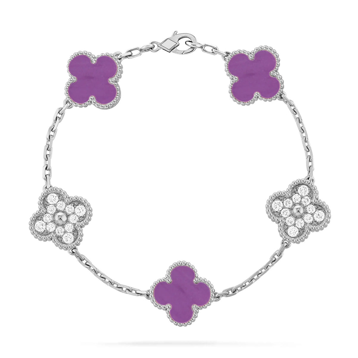 [Eternal Jewelry] CLOVER 5 MOTIF VIOLET BRACELET COLLECTION