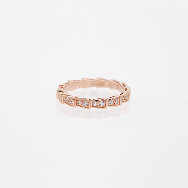 [Eternal Jewelry]SERPENTI RING PINK GOLD DIAMOND PAVED 3MM