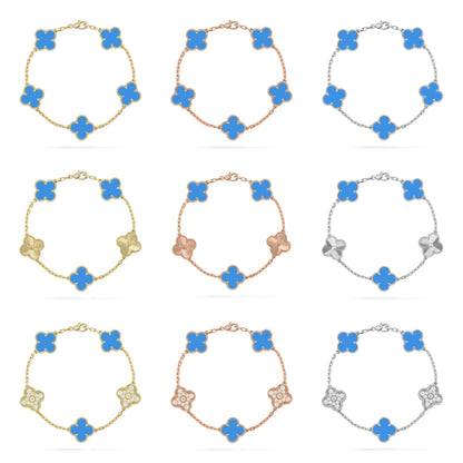 [Eternal Jewelry] CLOVER 5 MOTIF BLUE AGATE BRACELET COLLECTION