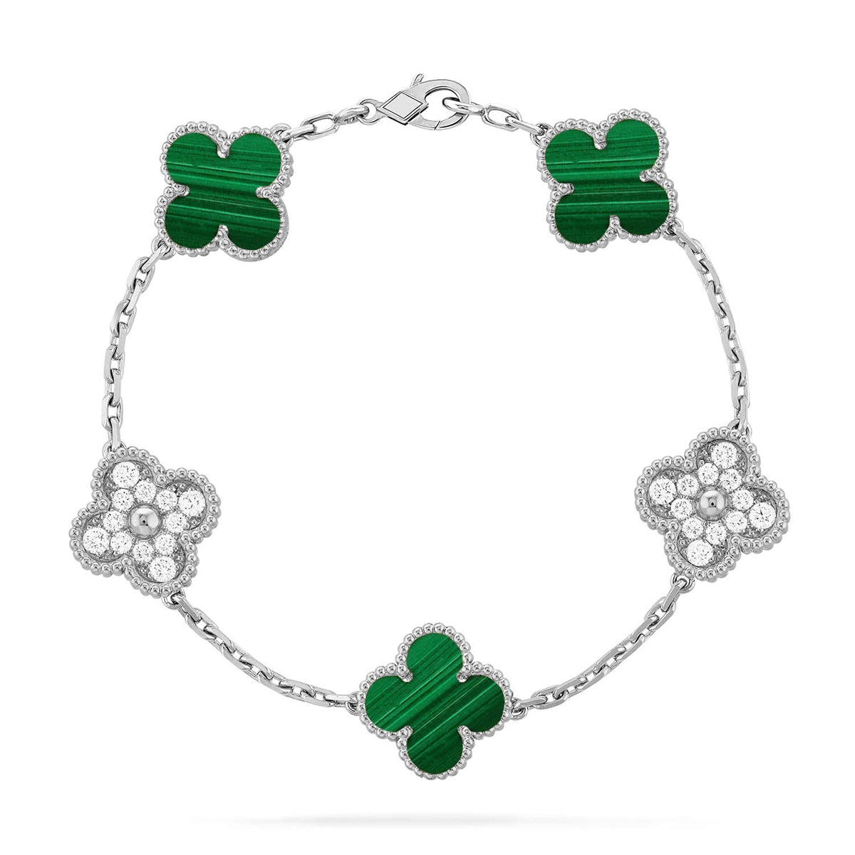 [Eternal Jewelry] CLOVER 5 MOTIF MALACHITE BRACELET COLLECTION