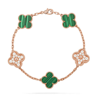 [Eternal Jewelry] CLOVER 5 MOTIF MALACHITE BRACELET COLLECTION