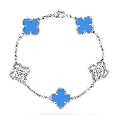 [Eternal Jewelry] CLOVER 5 MOTIF BLUE AGATE BRACELET COLLECTION