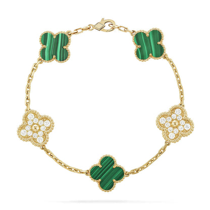 [Eternal Jewelry] CLOVER 5 MOTIF MALACHITE BRACELET COLLECTION