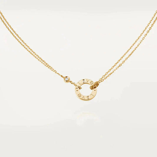 [Eternal Jewelry]LOVE NECKLACE 16MM 2 DIAMONDS