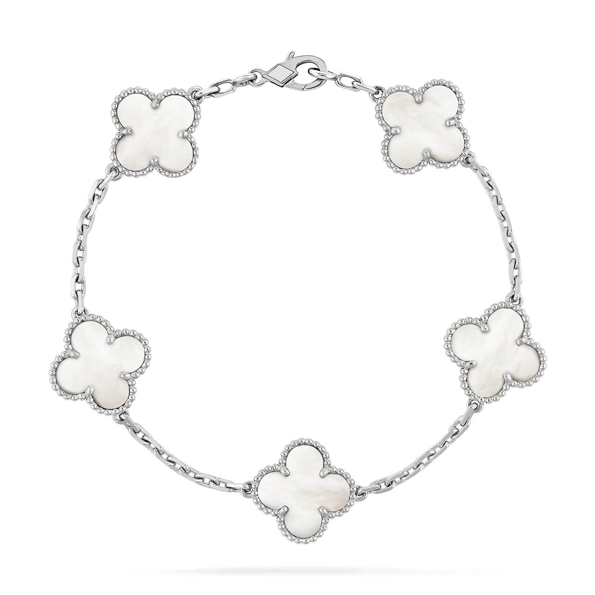 [Eternal Jewelry]CLOVER WHITE PEARL MOP 5 MOTIF BRACELET COLLECTION