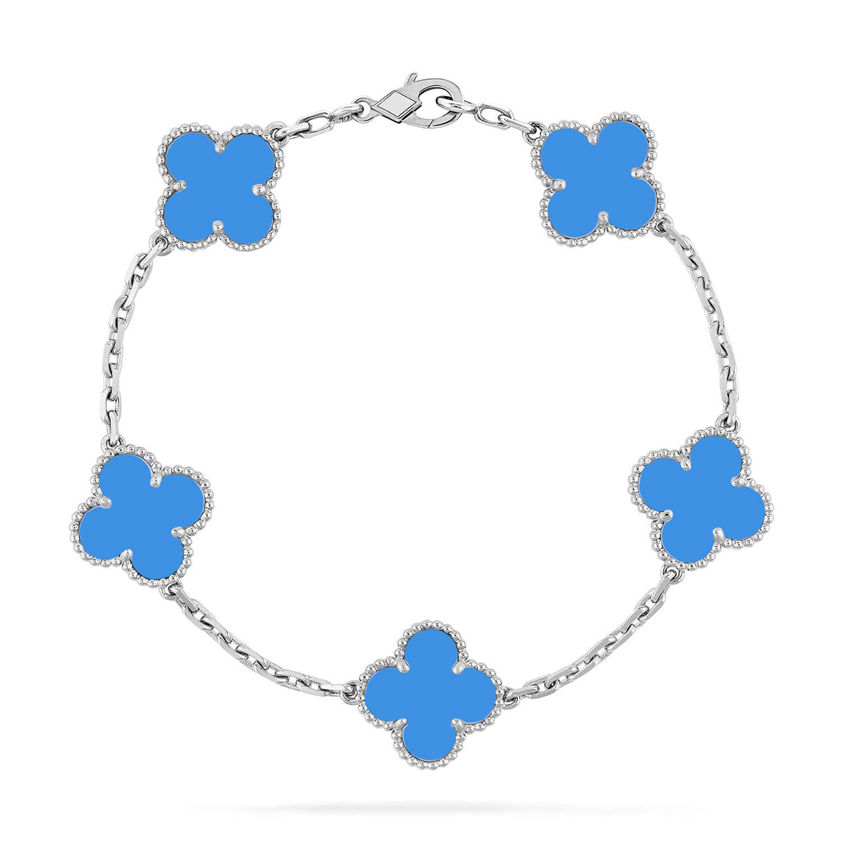 [Eternal Jewelry] CLOVER 5 MOTIF BLUE AGATE BRACELET COLLECTION