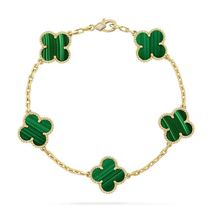 [Eternal Jewelry] CLOVER 5 MOTIF MALACHITE BRACELET COLLECTION