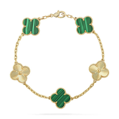 [Eternal Jewelry] CLOVER 5 MOTIF MALACHITE BRACELET COLLECTION