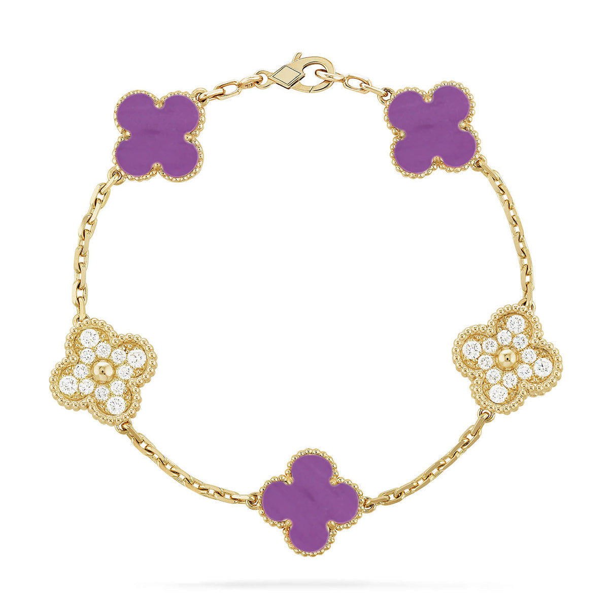 [Eternal Jewelry] CLOVER 5 MOTIF VIOLET BRACELET COLLECTION