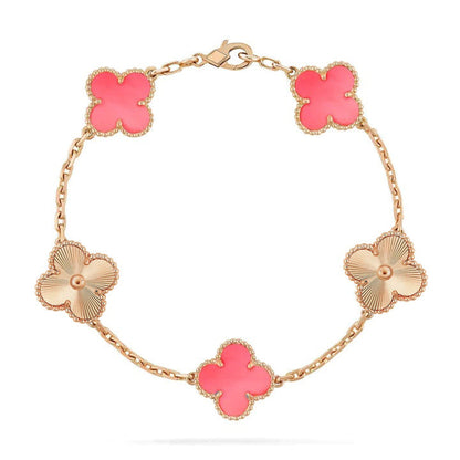 [Eternal Jewelry]CLOVER BRACELET 5 MOTIF PINK AND PINK GOLD