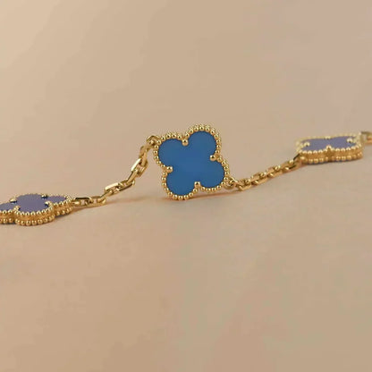 [Eternal Jewelry] CLOVER 5 MOTIF BLUE AGATE BRACELET COLLECTION