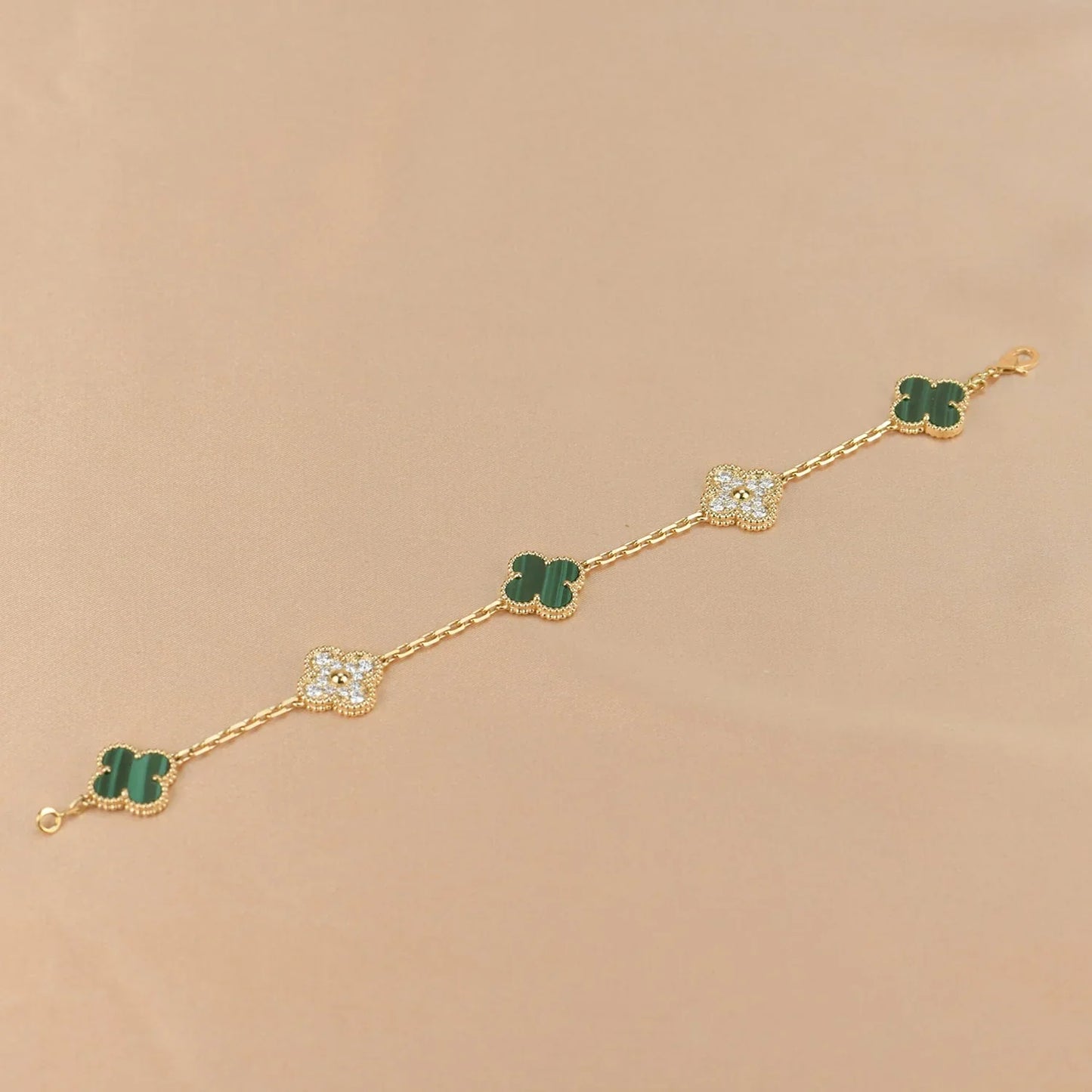[Eternal Jewelry] CLOVER 5 MOTIF MALACHITE BRACELET COLLECTION