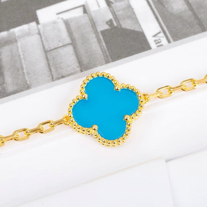[Eternal Jewelry]CLOVER 5 MOTIFS TURQUOISE BRACELET