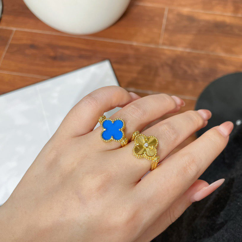 [Eternal Jewelry]CLOVER RIVERSIBLE BLUE AGATE RING