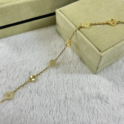 [Eternal Jewelry]CLOVER 6 MOTIF DIAMOND LASER BRACELET