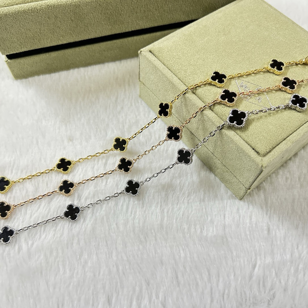 [Eternal Jewelry]CLOVER 6 MOTIF  ONYXS BRACELET