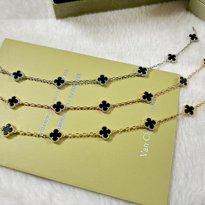 [Eternal Jewelry]CLOVER 6 MOTIF  ONYXS BRACELET