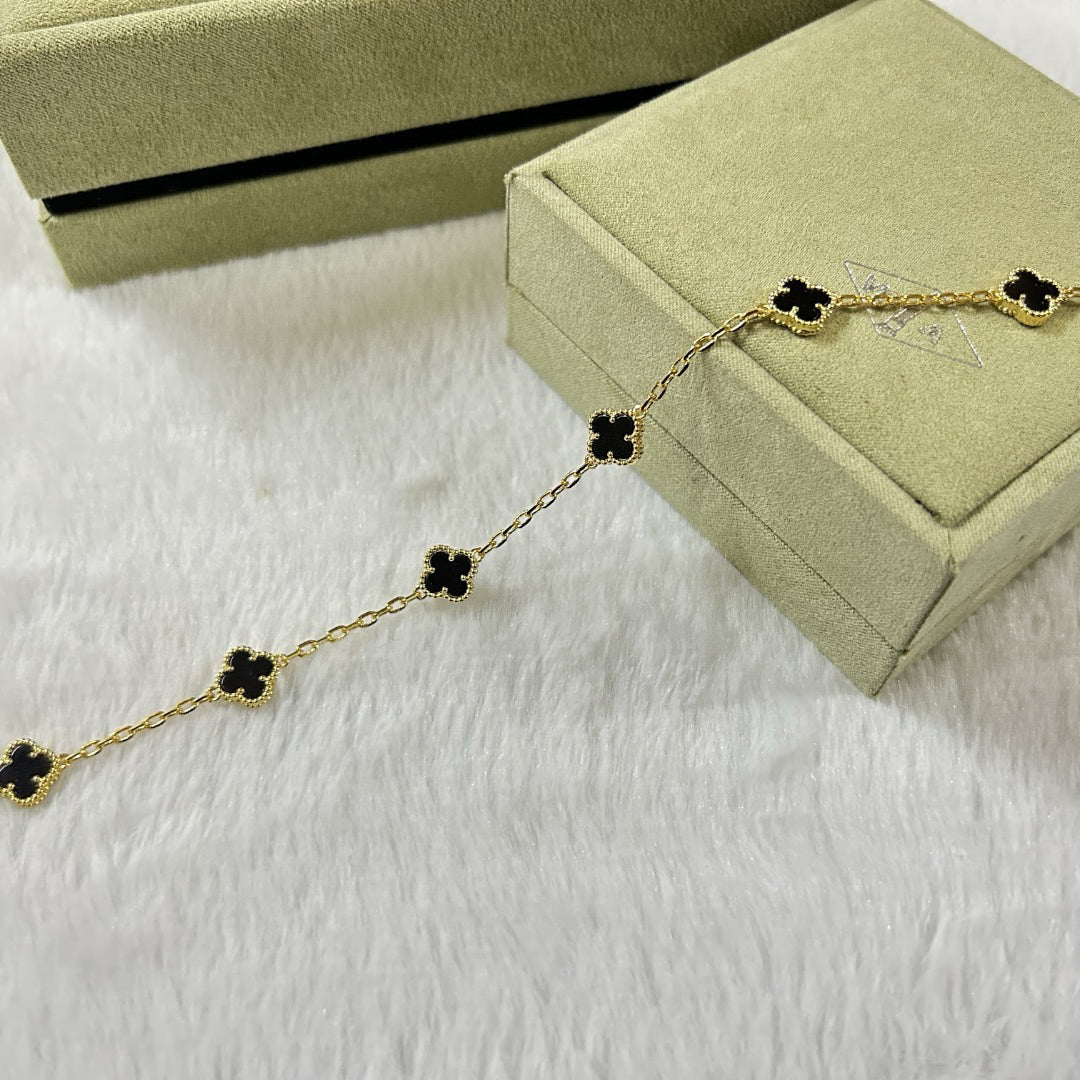 [Eternal Jewelry]CLOVER 6 MOTIF  ONYXS BRACELET