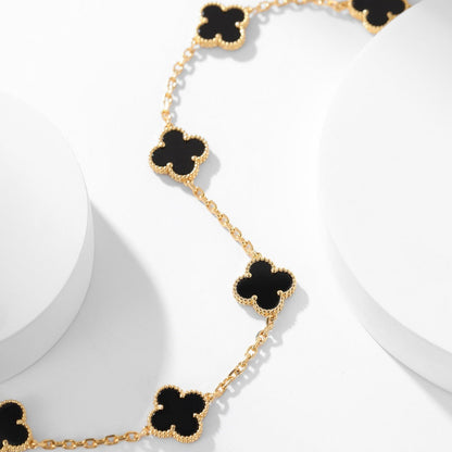 [Eternal Jewelry]CLOVER 10 MOTIFS ONYX NECKLACE