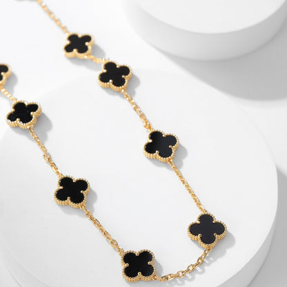 [Eternal Jewelry]CLOVER 10 MOTIFS ONYX NECKLACE
