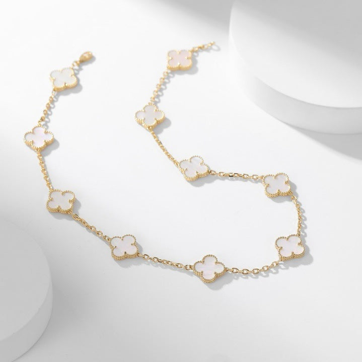 [Eternal Jewelry]CLOVER 10 MOTIFS WHITE MOTHER OF PEARL NECKLACE