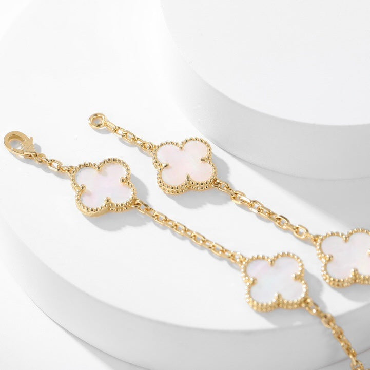 [Eternal Jewelry]CLOVER 10 MOTIFS WHITE MOTHER OF PEARL NECKLACE