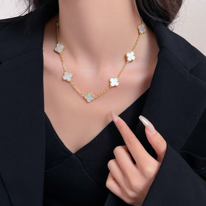 [Eternal Jewelry]CLOVER 10 MOTIFS WHITE MOTHER OF PEARL NECKLACE
