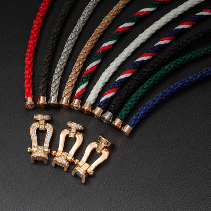 [Eternal Jewelry]FORCE LARGE HORSESHOE HALF DIAMOND BRACELET GOLD