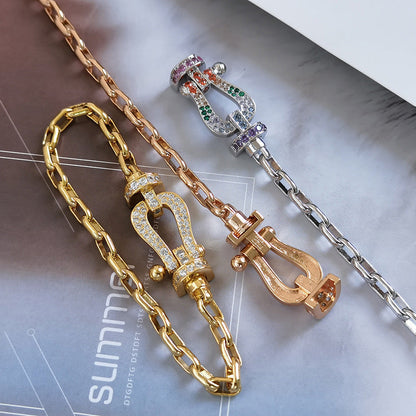 [Eternal Jewelry]FORCE LARGE HORSESHOE CLASP  METAL BRACELET