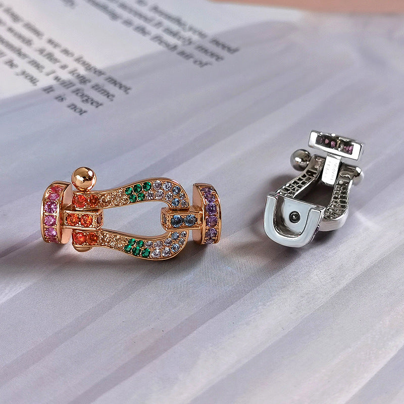 [Eternal Jewelry]FORC LARGE HORSESHOE  COLORED DIAMOND BRACELET SILVER