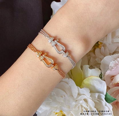 [Eternal Jewelry]FORCE SMALL HORSESHOE  DIAMOND CHAIN ROPE BRACELET