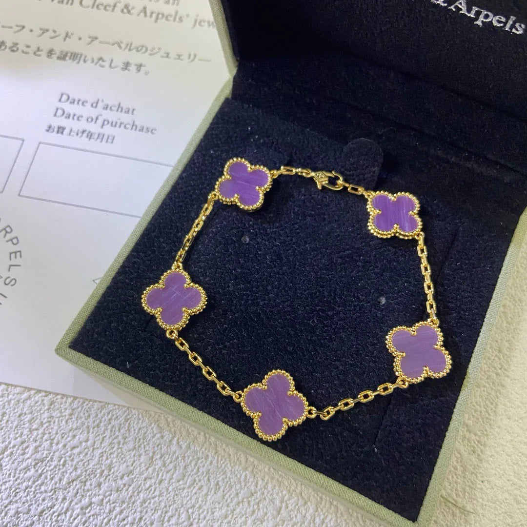 [Eternal Jewelry] CLOVER 5 MOTIF VIOLET BRACELET COLLECTION