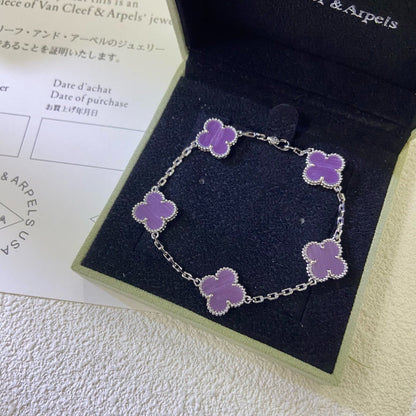[Eternal Jewelry]CLOVER  5 MOTIFS  PURPLE VIOLET BRACELET