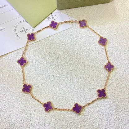 [Eternal Jewelry]CLOVER 10 MOTIFS  PURPLE VIOLET  NECKLACE