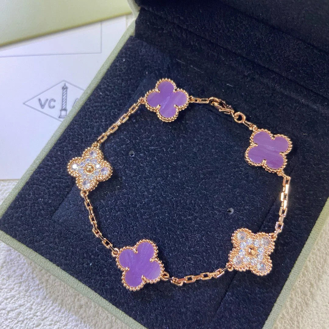 [Eternal Jewelry] CLOVER 5 MOTIF VIOLET BRACELET COLLECTION