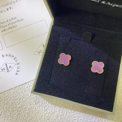 [Eternal Jewelry]CLOVER MINI 9.5MM  PURPLE VIOLET EARRINGS