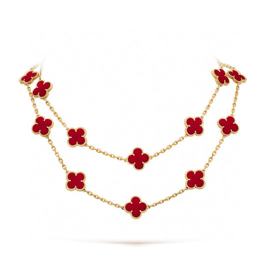 [Eternal Jewelry]CLOVER 20 MOTIFS CARNELIAN NECKLACE