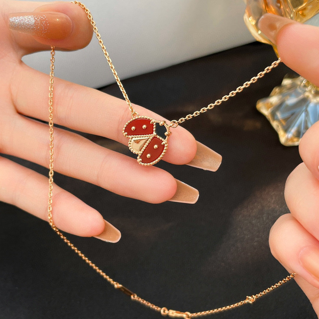 [Eternal Jewelry]LUCKY  CARNELIANS LADYBUG NECKLACE