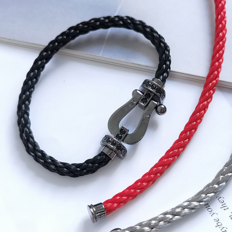 [Eternal Jewelry]FORCE LARGE SERIES HORSESHOE BLACK SAMURAI BRACELET