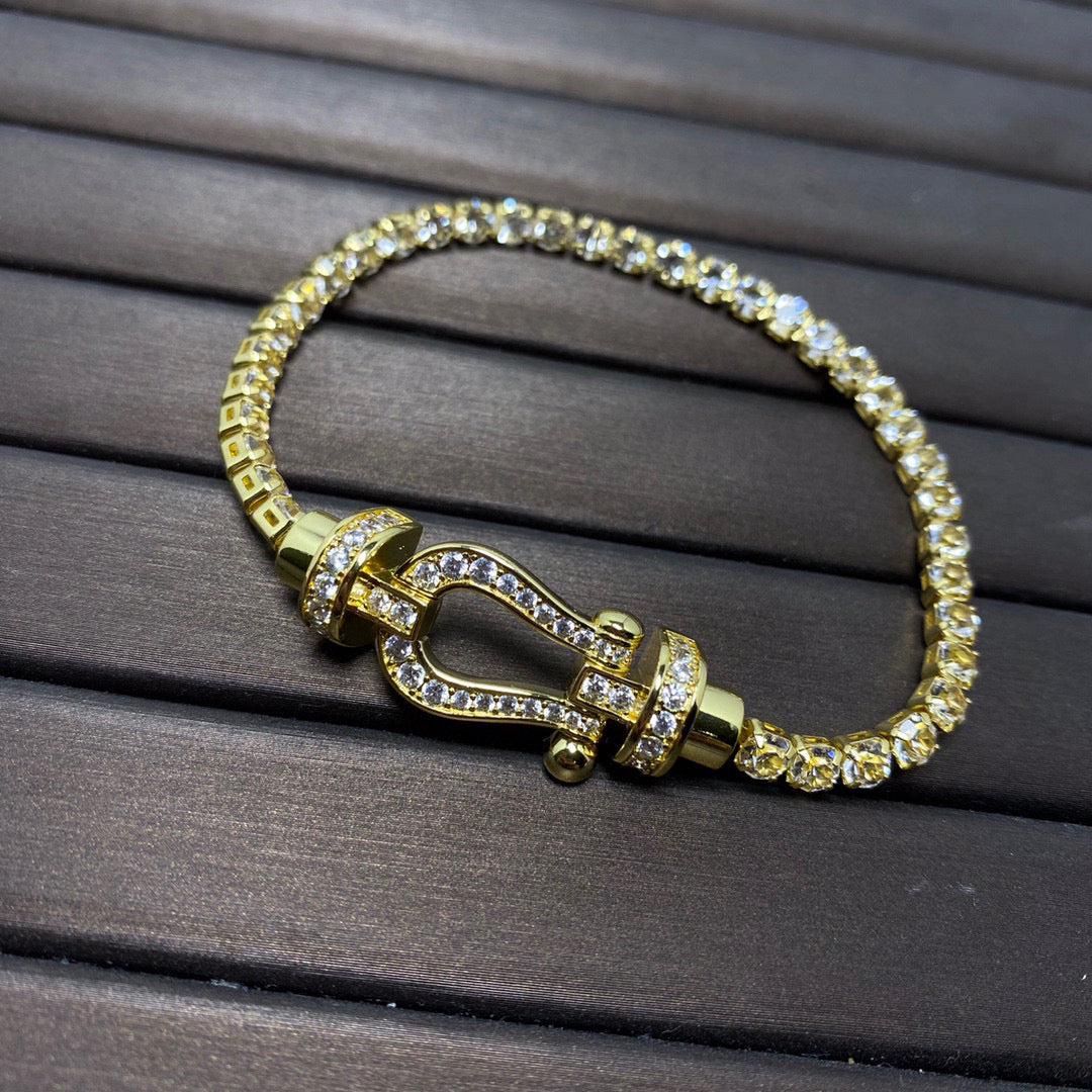 [Eternal Jewelry]FORCE  LARGE HORSESHOE FULL DIAMOND TENNIS BRACELET