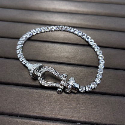 [Eternal Jewelry]FORCE  LARGE HORSESHOE FULL DIAMOND TENNIS BRACELET