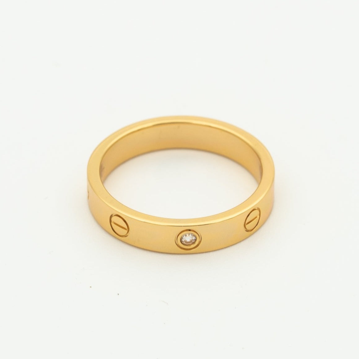 [Eternal Jewelry]LOVE RING 4MM 1 DIAMOND PINK GOLD