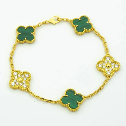 [Eternal Jewelry] CLOVER 5 MOTIF MALACHITE BRACELET COLLECTION